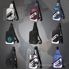 Custom Logo Single Shoulder Bag Pack Waterproof Cross Body Small Sling Bag Travel Backpack Nylon Sports Chest Bag Men Waist Bags